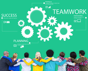 Canvas Print - Teamwork Team Collaboration Connection Togetherness Unity Concep