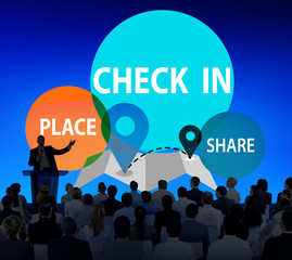 Poster - Check in Direction Navigation Share Application Concept