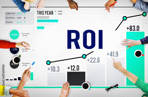 Fotografía Roi Return On Investment Analysis Finance Concept