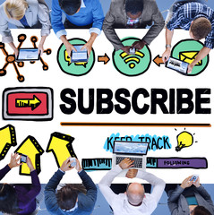 Poster - Subscribe Follow Registration Support Media Concept