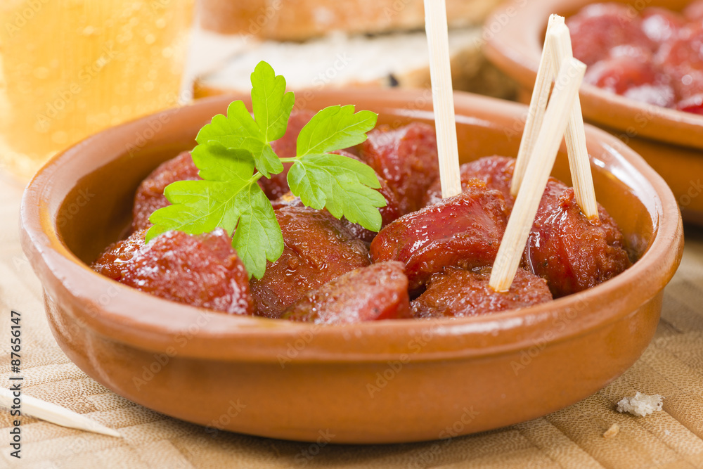 Chorizo a la Sidra - Spanish spicy chorizo sausages cooked in cider ...