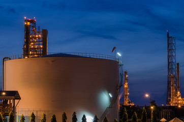 Wall Mural - Landscape of oil refinery industry with oil storage tank