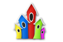 Colorful Funny Birdhouses