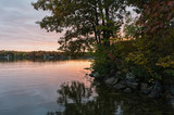 Fototapeta Krajobraz - sunset over the lake