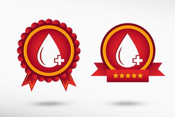 Blood  icon stylish quality guarantee badges