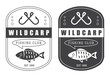 Set of vintage hunting and fishing logo