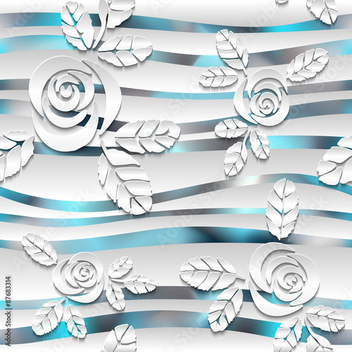 Naklejka dekoracyjna Seamless abstract 3D white spheric background. EPS10