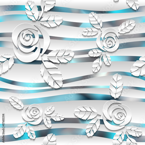 Naklejka ścienna Seamless abstract 3D white spheric background. EPS10