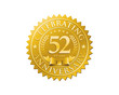 anniversary logo golden emblem 52