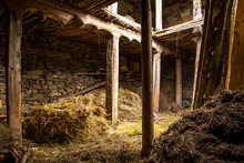Barn Made Of Stones And Wood