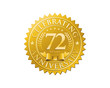 anniversary logo golden emblem 72