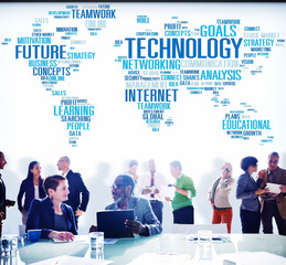 Wall Mural - Technology Networking Connection Global Communication Concept