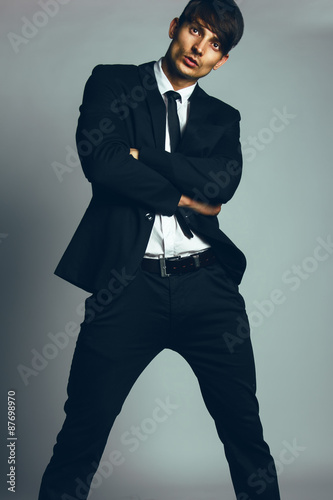 007 Concept Handsome Young Man With Short Hair Wearing Classic