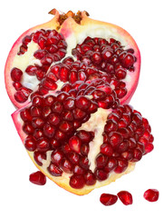 Wall Mural - Cut the pomegranate with grain