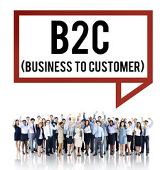 Sticker - Business To Customer Consumer Commerce Contact Concept