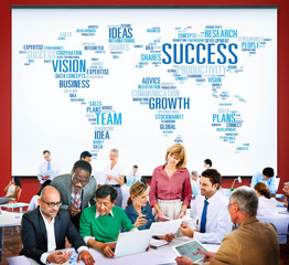 Poster - Success Growth Vision Ideas Team Business Plans Connect Concept