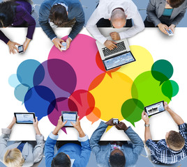 Poster - Speech Bubbles Message Concept Symbol Communication Idea Concept