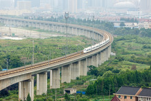 Modern Chinese High Speed Railway Aerial View