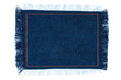 Frame for the text from a blue jeans fabric with the stitched li