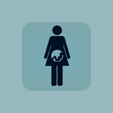 Pale Blue Pregnant Woman Icon
