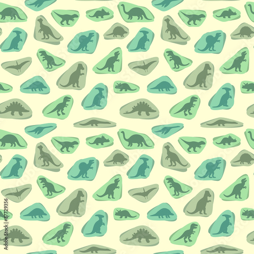 Fotografering vector set silhouettes of dinosaur,animal illustration, retro pattern background