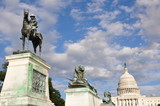 Fototapeta  - Ulysses S. Grant Cavalry Memorial in front of Capitol Hill in Washington, DC, USA.