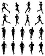 © Design Studio RM - Black silhouettes of runners, vector