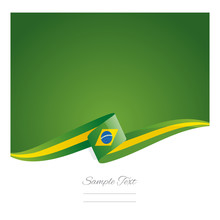New Abstract Brazil Flag Ribbon