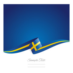 Wall Mural - New abstract Sweden flag ribbon