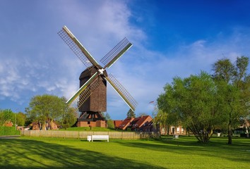 Poster - Papenburg Bockwindmuehle - post mill Papenburg 01