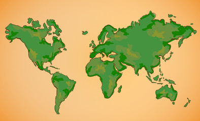 World Map Vector Painting