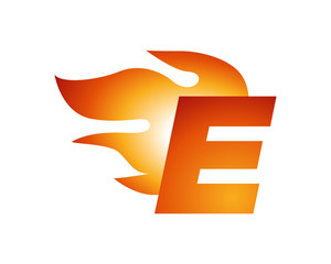 letter rapid fire e logo