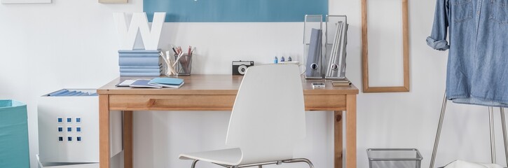 Wall Mural - Simple wooden desk and chair