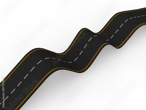 3d Bumpy Road With Ups And Downs Buy This Stock Illustration And