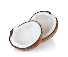 Wall Mural - coconut  on white background