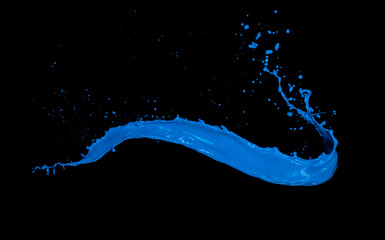 blue paint splash on black background