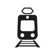 The train icon. Metro and tram, railroad symbol. Flat