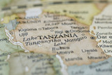 Fototapeta Mapy - Macro globe map detail of Tanzania