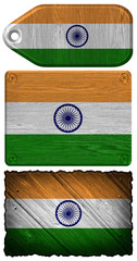 India Flag painted on wood tag