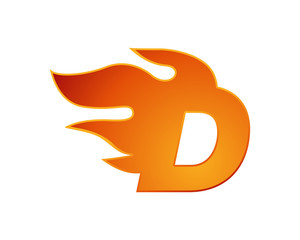 Wall Mural - flame logo letter d