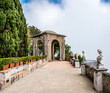 Yerrace on villa Rufolo in Ravello village, Amalfi Coast.