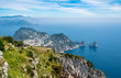 Panorama of isle of Capri from the top of Charly lift.