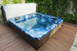 outdoor hot tub in the garden
