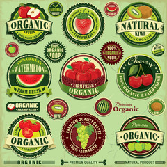 Vintage farm fresh label design set