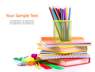 Sticker - School supplies isolated on white