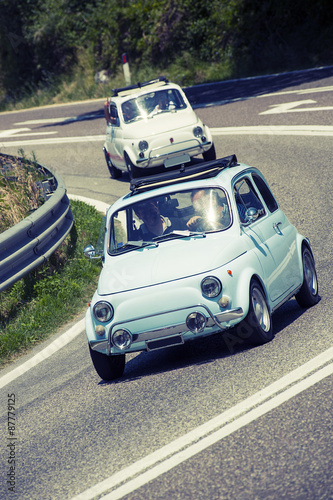 Naklejka - mata magnetyczna na lodówkę Vintage cars