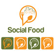 social food illustration and icon set