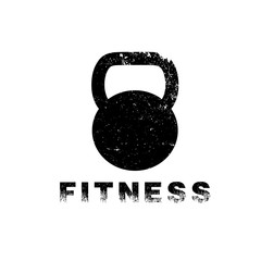 grunge kettlebell vector design template