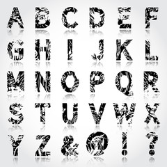 Alphabet, full and Grunge