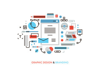 Aufkleber - Graphic design flat line illustration